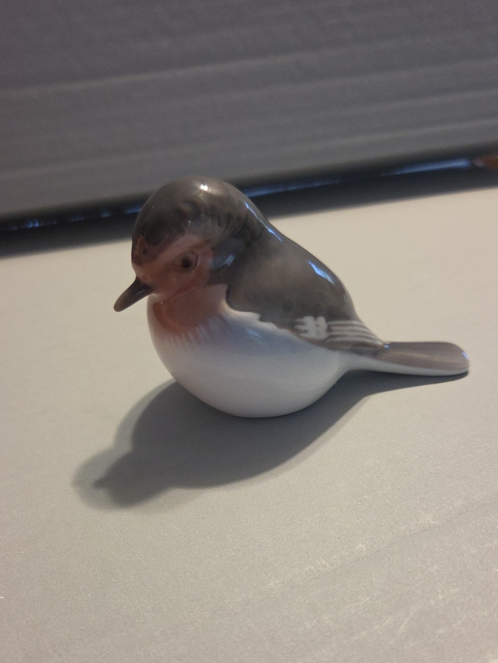 Royal Copenhagen Denmark Decorative Bird Figurine - Gray and White